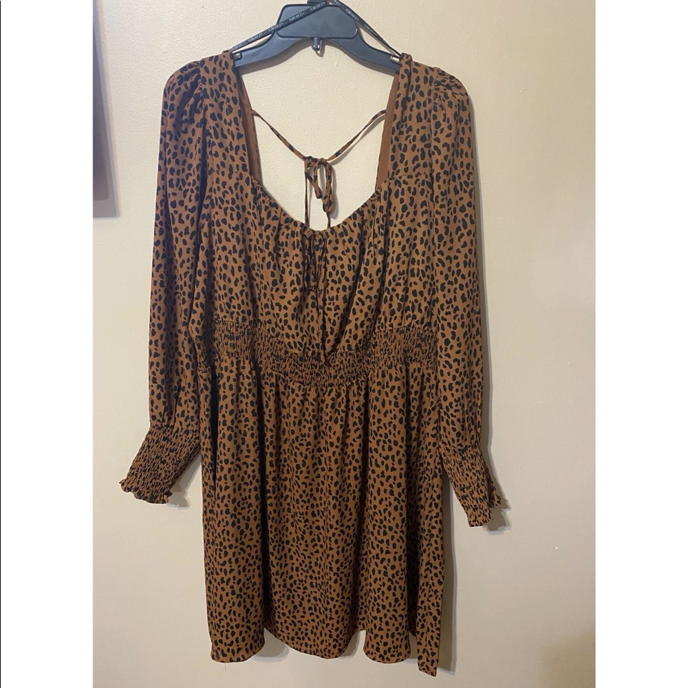 2X Cheetah Print Dress.